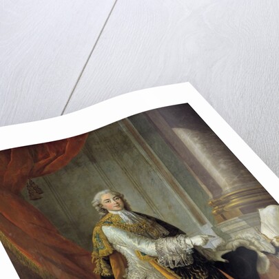 Full-length portrait of Louis Stanislas Xavier de France by Francois Hubert Drouais