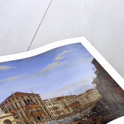 Napoleon presiding over a regatta from the Baldi palace's balcon, Venice by Giuseppe Borsato