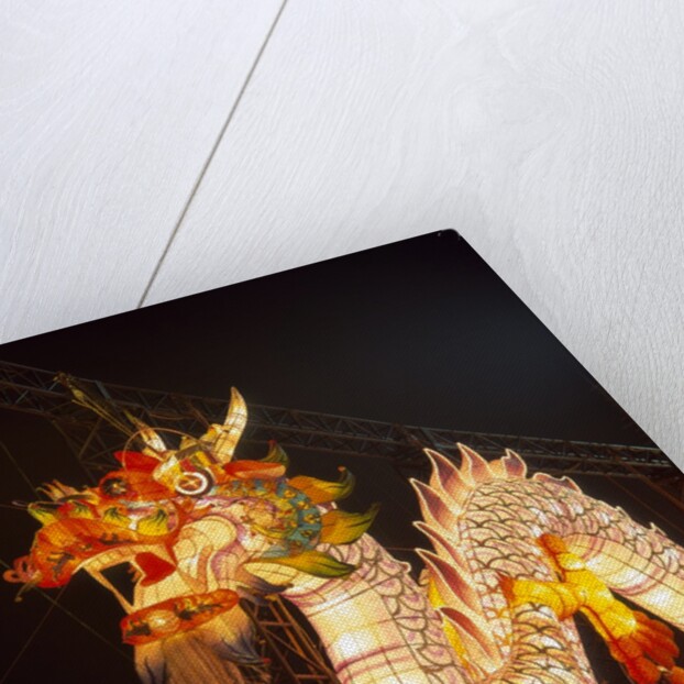 Illuminated Chinese Dragon on New Year's Eve, Hong Kong, China by Anonymous