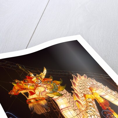 Illuminated Chinese Dragon on New Year's Eve, Hong Kong, China by Anonymous