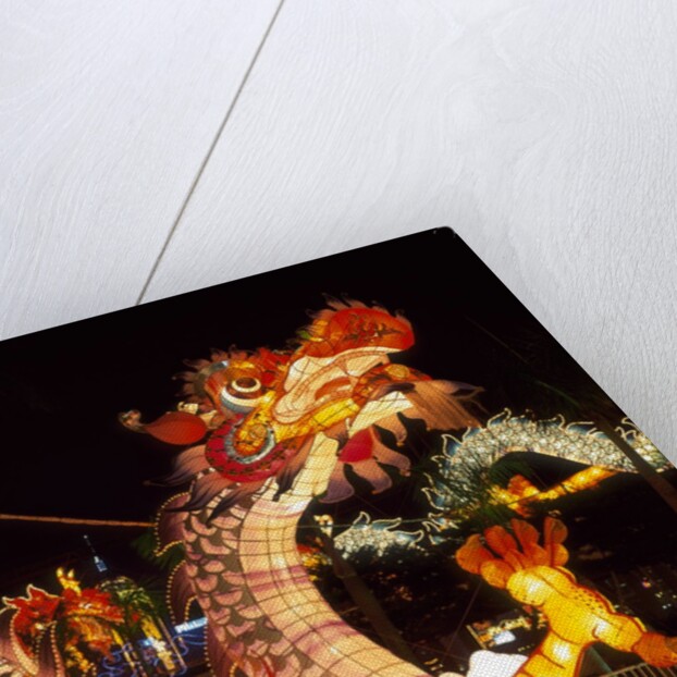 Illuminated Chinese Dragon on New Year's Eve, Hong Kong, China by Anonymous