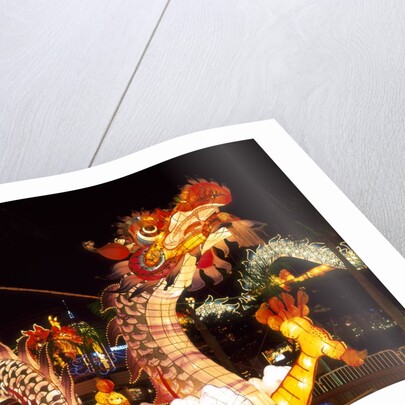 Illuminated Chinese Dragon on New Year's Eve, Hong Kong, China by Anonymous