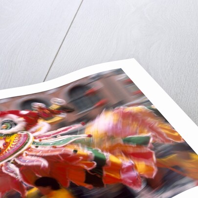 Chinese Dragon dancing on New Year's Eve, Macau, China by Anonymous
