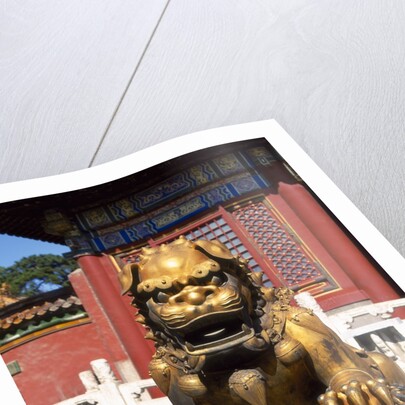 Guardian Lion at Forbidden City on Tiananmen Square, Imperial Palace, Beijing, Dongcheng District, China by Anonymous
