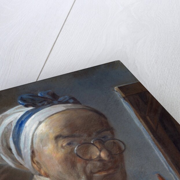 Self Portrait with an Easel by Jean-Baptiste-Simeon Chardin