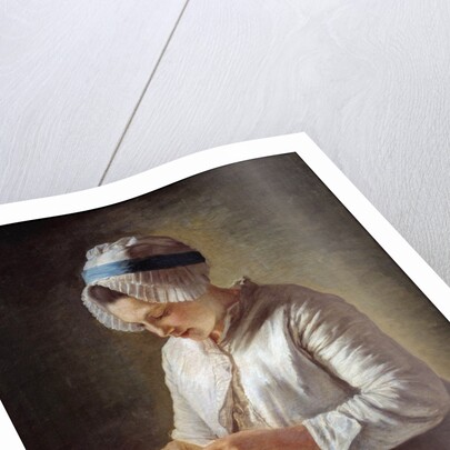 The Seamstress or Young Woman Working by Francoise Duparc