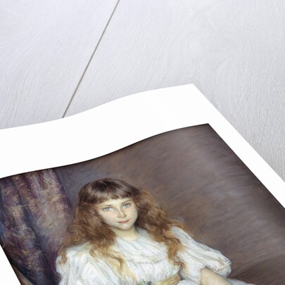 The little girl with the white dog by Marie Louise Catherine Breslau