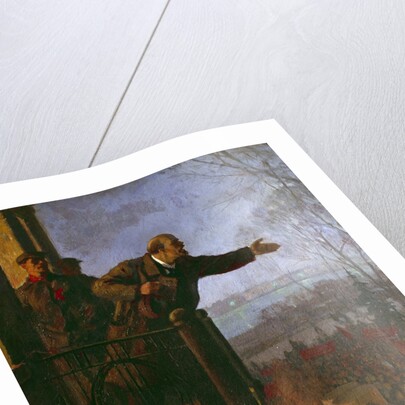 Lenin on the balcony of the Kschessinska Mansion by Anonymous