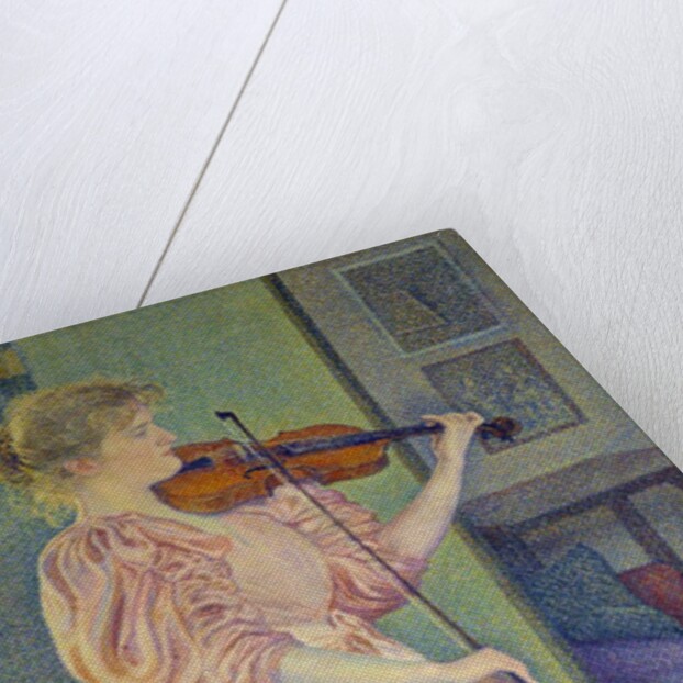 Portrait of Irma Sethe playing violin by Theo van Rysselberghe