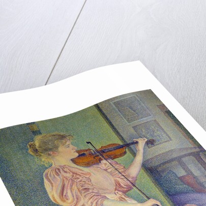 Portrait of Irma Sethe playing violin by Theo van Rysselberghe