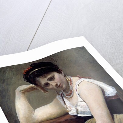 Interrupted reading by Jean Baptiste Camille Corot
