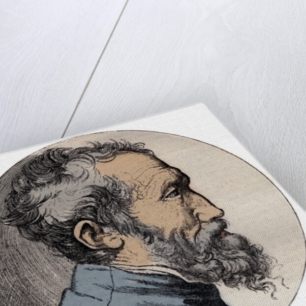 Profile Engraving of Michelangelo Buonarroti italian sculptor by Anonymous