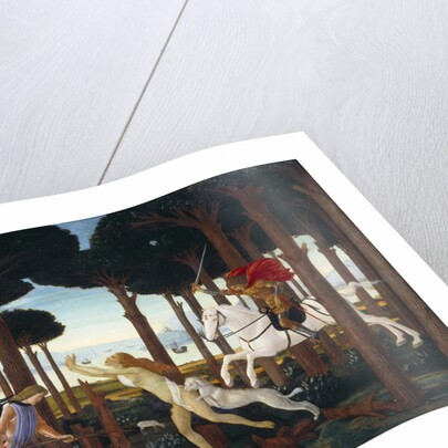 The Story of Nastagio degli Onesti (I): Encounter with the Damned in the Pine Forest by Sandro Botticelli