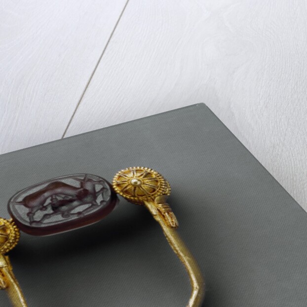 Ring with scene of a lion devouring a deer, 4th century BC by Anonymous