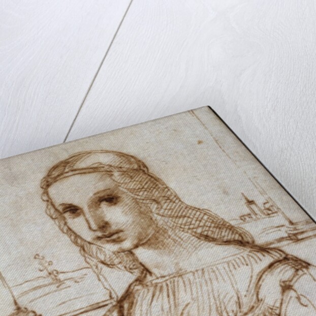 Young woman on a balcony (Florentine noblewoman) by Raphael