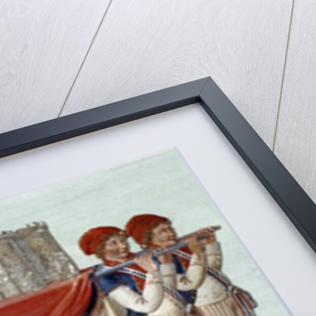 Four men carrying the miniature model of the Bastille prison in civic processions by Anonymous