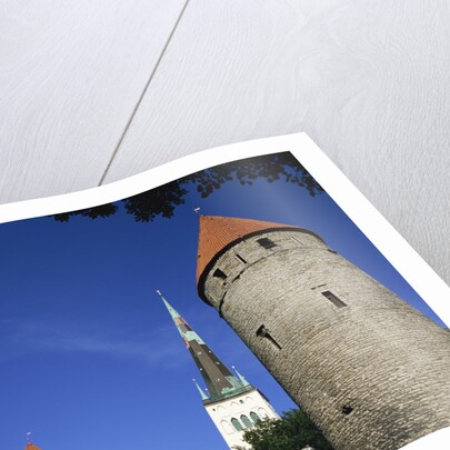 Oleviste Church, Old Town Wall, Old Town, Tallinn, Estonia by Anonymous