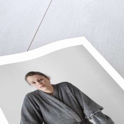 Woman on crutches by Anonymous