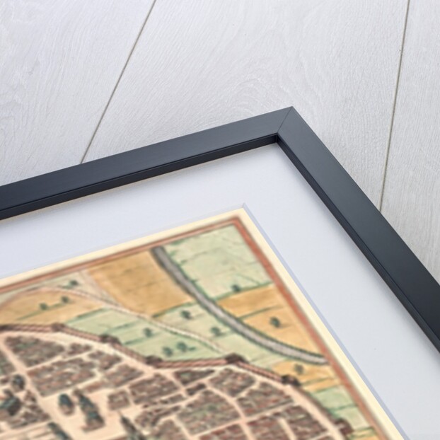 Map and view of Urbino from Civitates Orbis Terrarum by Anonymous