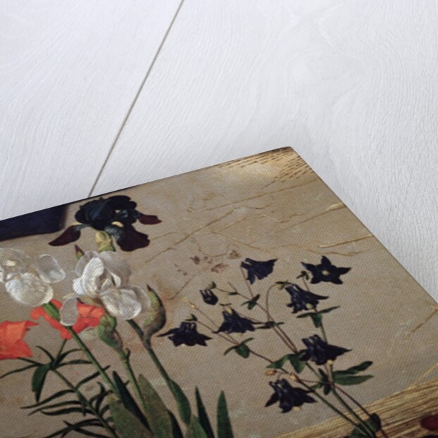 Detail of vases of flowers from the Portinari altarpiece by Hugo van der Goes