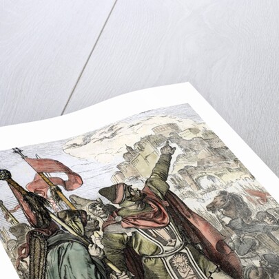 Attila shows to his soldiers the city of Aquileia before the destruction 452 by Anonymous