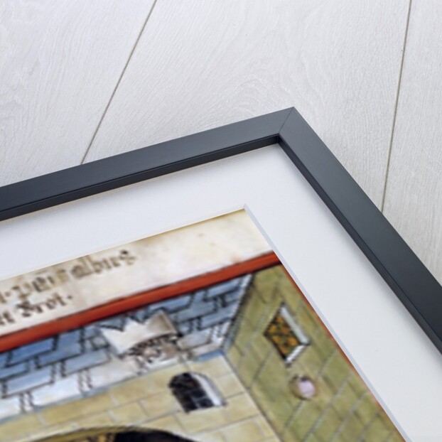 A baker bakes loaves of bread -15th century miniature by Anonymous