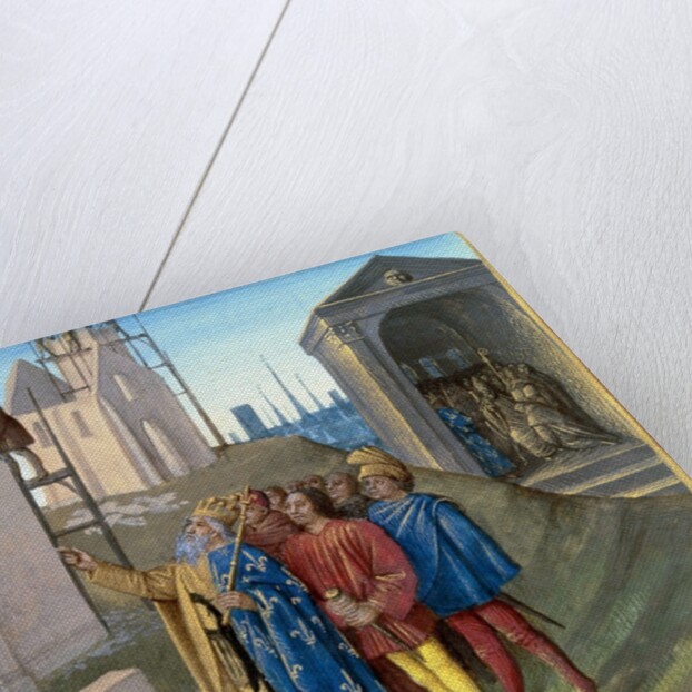 The construction of the palace of Aachen by Charlemagne