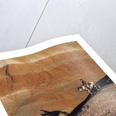 Rider with Shadow coming down Hill in Painted Desert by Anonymous