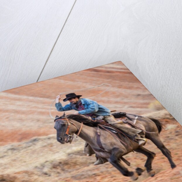 Cowboy at Full Gallop by Anonymous