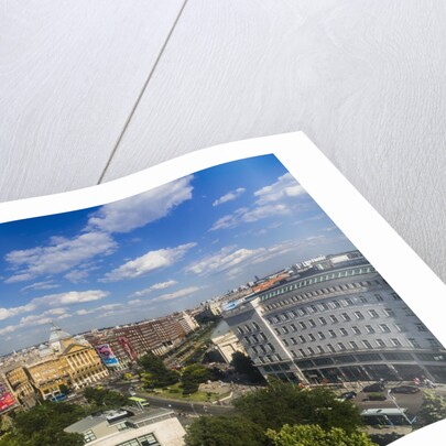 Pest, Belvaros, St. Stephen's Basilica, Erzsebet Square and the town from the panoramic wheel by Anonymous