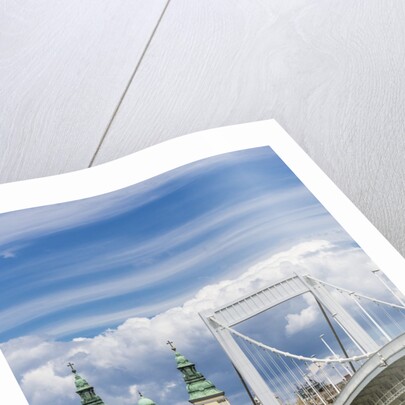 The Elisabeth Bridge, the Inner-City Parish Church (Belvarosi Plebania Templom) and the river Danube by Anonymous