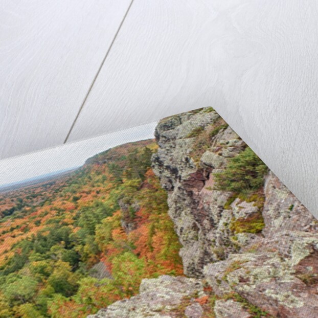 A view from summit peak of Lake of the Clouds looking into the Big Carp River Valley in autumn at Po by Anonymous