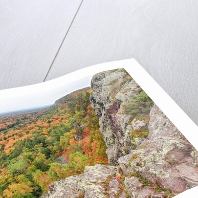 A view from summit peak of Lake of the Clouds looking into the Big Carp River Valley in autumn at Po by Anonymous