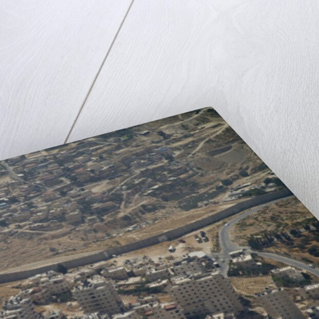 Aeriel view of the wall dividing Israel from the West Bank to prevent terror attacks by Anonymous