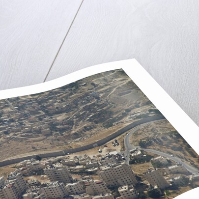 Aeriel view of the wall dividing Israel from the West Bank to prevent terror attacks by Anonymous