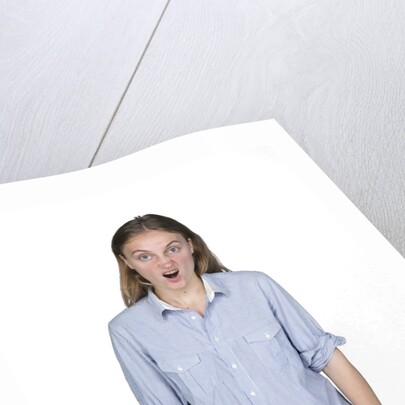 Woman pulling funny face by Anonymous