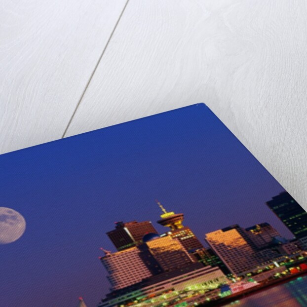 Moon Over Vancouver and Coal Harbor by Anonymous