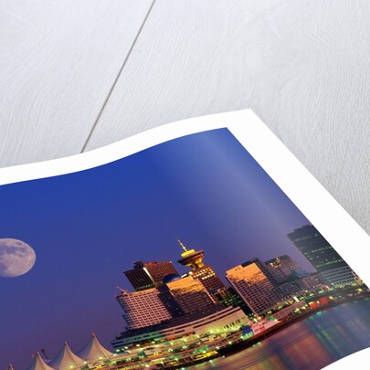 Moon Over Vancouver and Coal Harbor by Anonymous