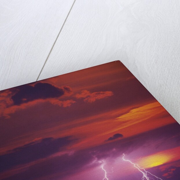 Lightning Storm at Sunset by Anonymous