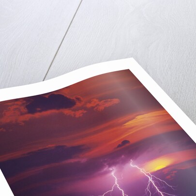 Lightning Storm at Sunset by Anonymous
