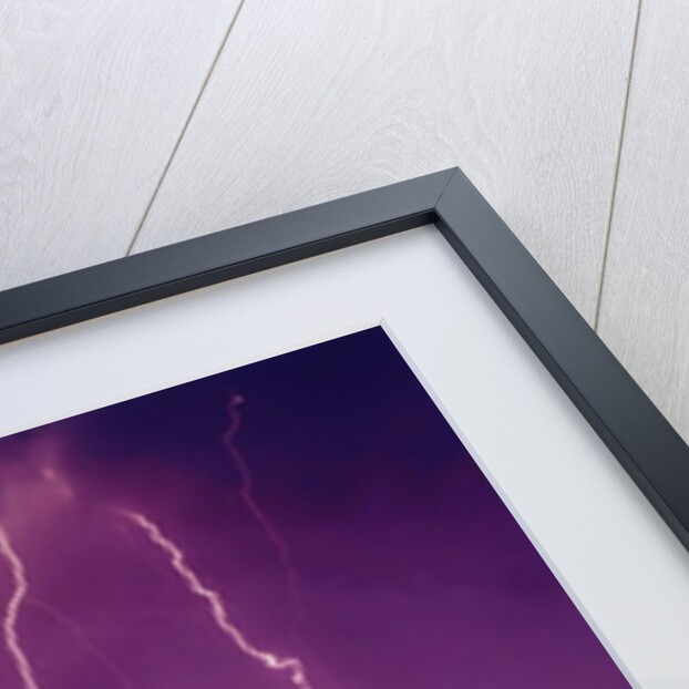 Lightning Behind a Farmhouse by Anonymous