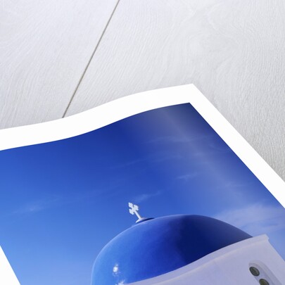 Detail of Whitewashed Church With Blue Dome by Anonymous