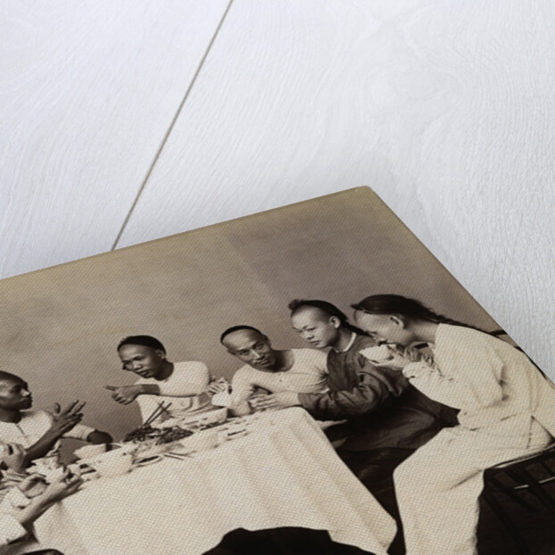 Group of Young Chinese Men Having Lunch by Anonymous