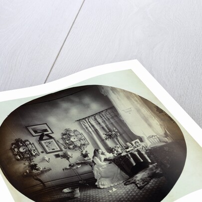 Albumen Print Portrait of a Young Woman Reading in One of Henry Arthur Herbert's Homes by Anonymous