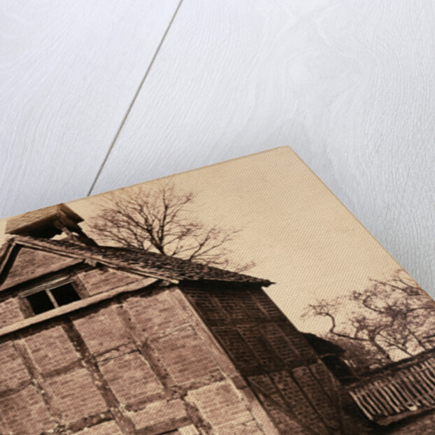 Timbered and Thatched Farm Building with Cart by Benjamin Brecknell Turner