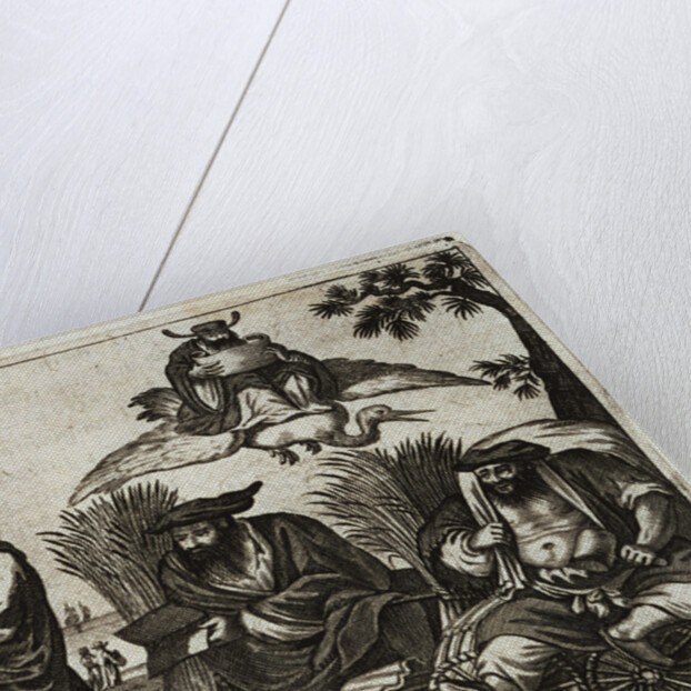 17th-Century Engraving Depicting Chinese Merchants Consulting Fortune Tellers by Anonymous