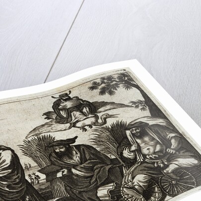 17th-Century Engraving Depicting Chinese Merchants Consulting Fortune Tellers by Anonymous