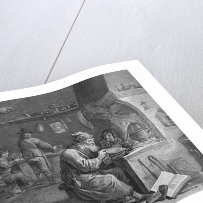 Laboratory of an Alchemist Engraving by Fenier