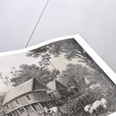 Siamese Laos Village of Traditional Houses in Stilts by Anonymous