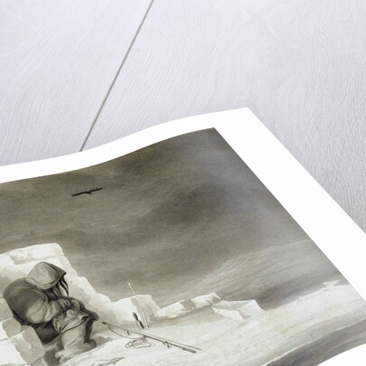 An Eskimo Watching a Seal Hole by Edward Finden